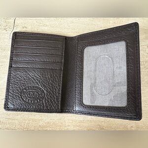 Roots Canada Prince Leather Card Case Wallet Chocolate Brown NWOT
